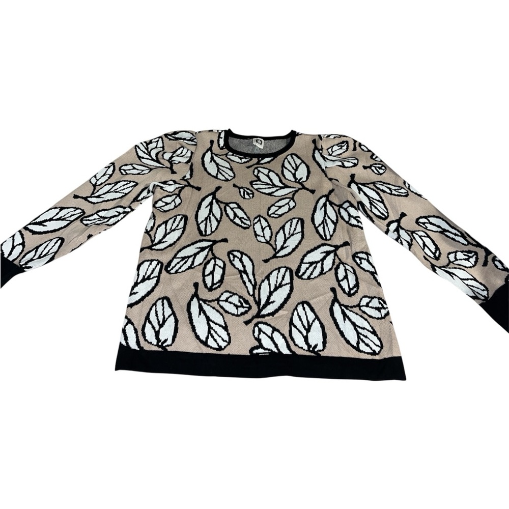 Anne Klein Black and Brown Knit Top